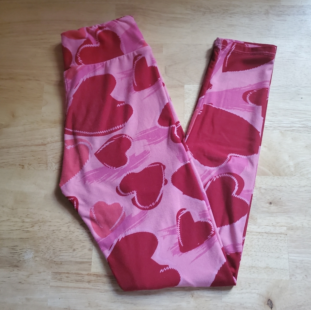 LuLaRoe Heart Leggings Sz Tween